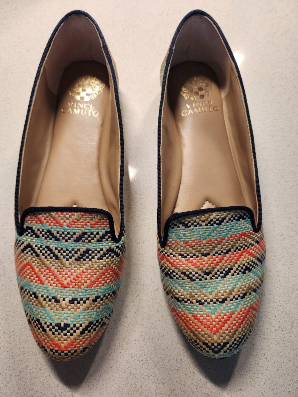 Like New - Vince Camuto Lilliana Slip On Chevron Aztec Multicolor Shoes 7.5B